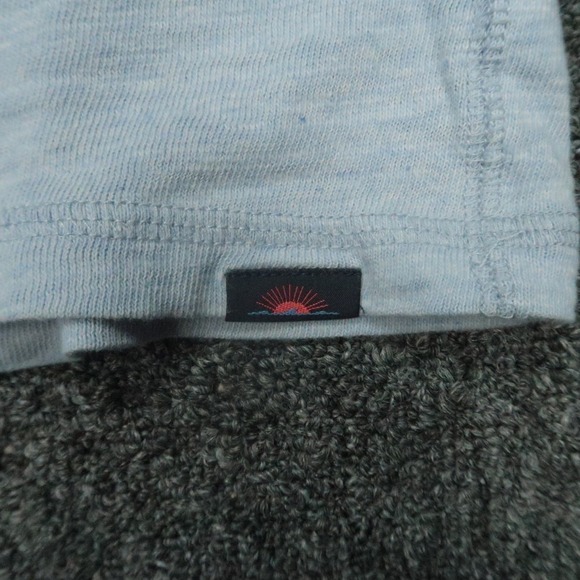 Faherty Sweater Mens Large Blue Sunwashed Slub Quarter Zip Pullover - Picture 4 of 10